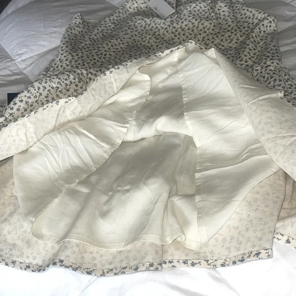 LULU’S x LUSH Fondest of Feelings Cream Floral Print Tiered Mini Dress Sz S - Picture 10 of 15